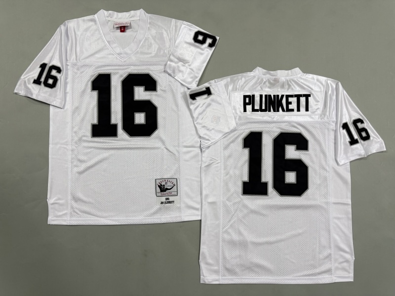 Men 2025 Nike Oakland Raiders #16 Plunkett white Throwback Limited NFL Jersey style 003->oakland raiders->NFL Jersey